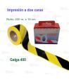 Cinta de balización franjas amarillas/negras en las dos caras. Galga 400 (200m x 10 cm)