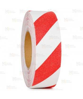 Cinta adhesiva antideslizante color rojo/blanco (18,5 m x 5 cm)