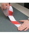 Cinta adhesiva de señalización con franjas Rojas/blancas (132 m x 5 cm)