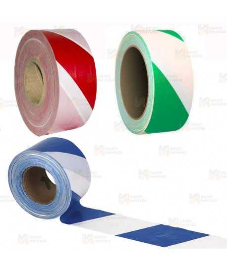Cinta de balización franjas rojas/Azules/Verdes/blancas 2 caras. G300 (200m x 10 cm)