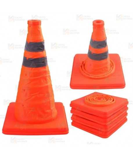 Cono plegable de señalización color naranja