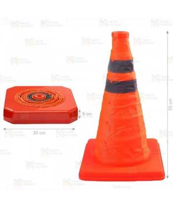 Cono plegable de señalización color naranja