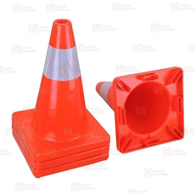 Cono fluorescente de señalización color naranja (32 cm)