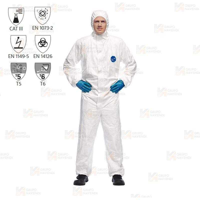 Buzo impermeable y transpirable Tyvek® 500 Xpert  COLOR BLANCO (Tipo 5 y 6)