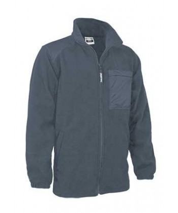 chaqueta polar económica con refuerzos color gris