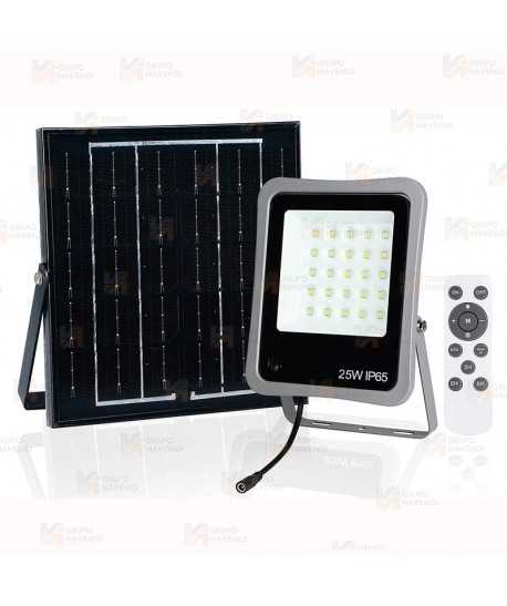 Foco LED de 25 W con panel solar y mando a distancia