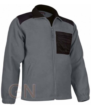 Chaqueta polar muy gruesa con refuerzos color gris cemento/negro