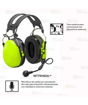 Orejeras CH-3 MT74H52P3E-111 con adaptador, para casco  (SNR 30dB)