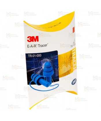 Tapones reutilizables E-A-R Tracer con cordón y detectables (SNR 29dB)