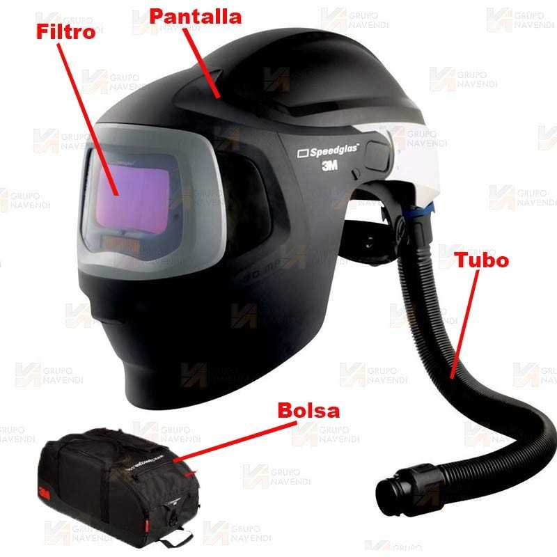 Pantalla de soldadura 3M Speedglas 9100 MP, con filtro, tubo de respiración y bolsa de transporte