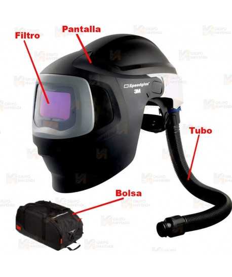 Pantalla de soldadura 3M Speedglas 9100 MP, con filtro, tubo de respiración y bolsa de transporte