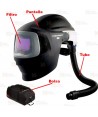 Pantalla de soldadura 3M Speedglas 9100 MP, con filtro, tubo de respiración y bolsa de transporte