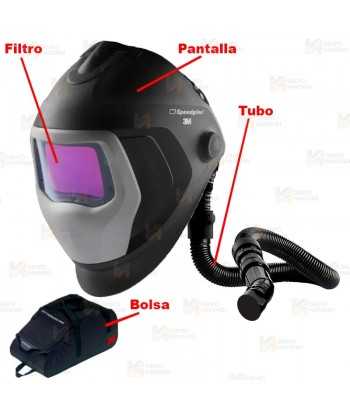Pantalla de soldadura 3M Speedglas 9100 Air, con filtro, tubo de respiración y bolsa de transporte