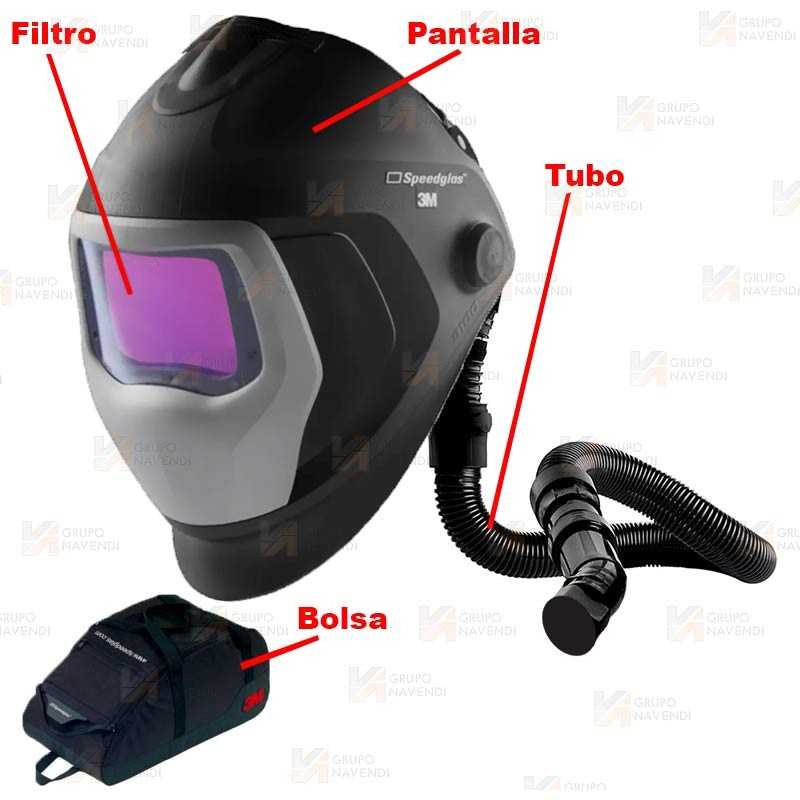 Pantalla de soldadura 3M Speedglas 9100 Air, con filtro, tubo de respiración y bolsa de transporte