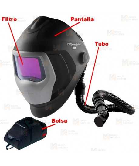 Pantalla de soldadura 3M Speedglas 9100 Air, con filtro, tubo de respiración y bolsa de transporte