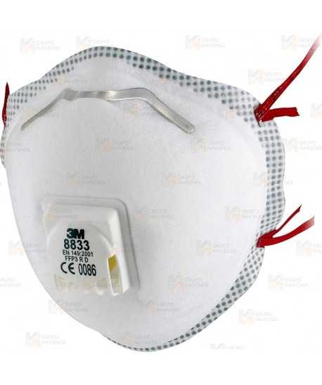 Mascarilla 3M 8833 con válvula para partículas, FFP3 (Pack 10)