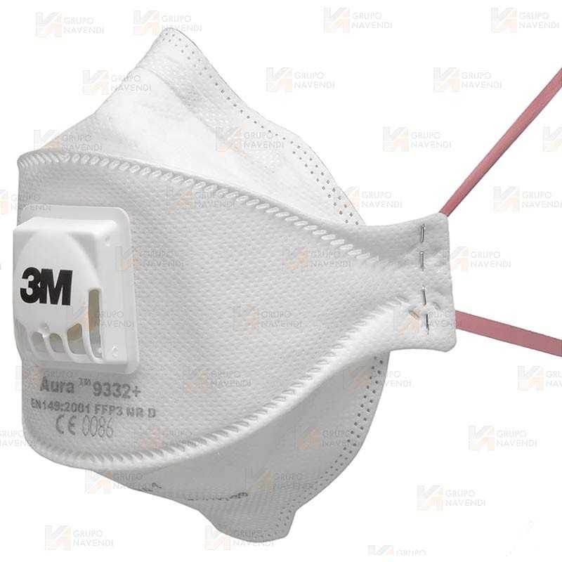 Mascarilla plegable con válvula, FFP3 3M™ Aura™ 9332+ NR D