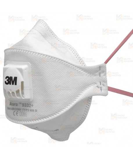 Mascarilla plegable con válvula, FFP3 3M™ Aura™ 9332+ NR D