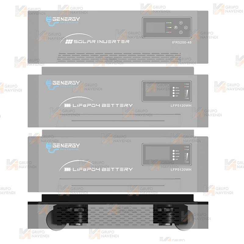 Base con ruedas para baterías LFP5120WH e inversores solares Genergy