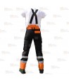 Pantalones bicolor naranja flúor/negro para motosierra (Clase 1 Tipo A)