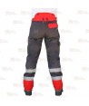 Pantalones bicolor rojo flúor/negro para motosierra (Clase 2 Tipo A)