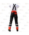 Pantalones bicolor rojo flúor/negro para motosierra (Clase 2 Tipo A)