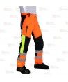 Pantalones bicolor naranja flúor/negro para motosierra (Clase 2 Tipo A)