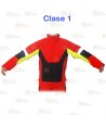 Chaqueta bicolor rojo flúor/negro para motosierra (Clase 1 Tipo A)