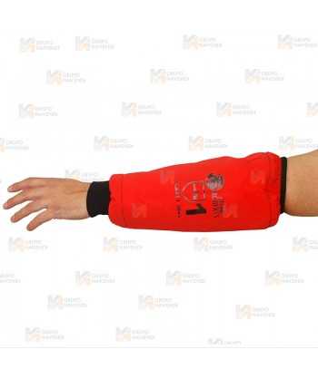 Manguito Anticorte rojo flúor/negro para motosierra (Clase 1)