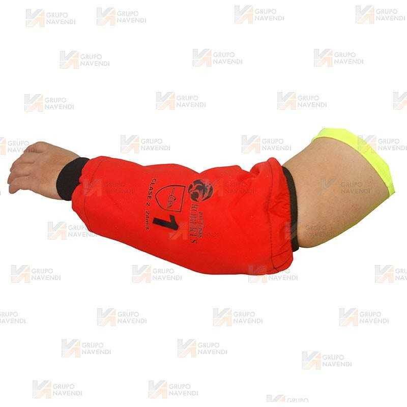 Manguito Anticorte rojo flúor/negro para motosierra (Clase 1)
