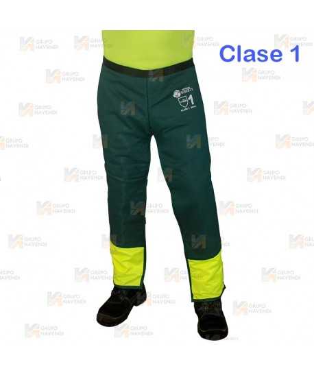 Zahón bicolor verde/amarillo flúor para motosierra (Clase 1)