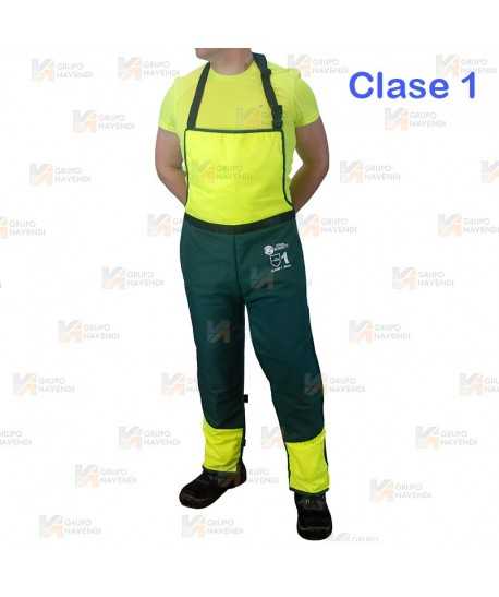 Zahón peto bicolor verde/amarillo flúor para motosierra (Clase 1)