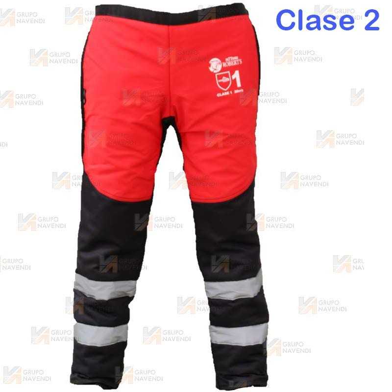 Zahón bicolor rojo flúor/negro para motosierra (Clase 2)