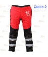 Zahón bicolor rojo flúor/negro para motosierra (Clase 2)