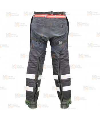 Zahón bicolor rojo flúor/negro para motosierra (Clase 2)