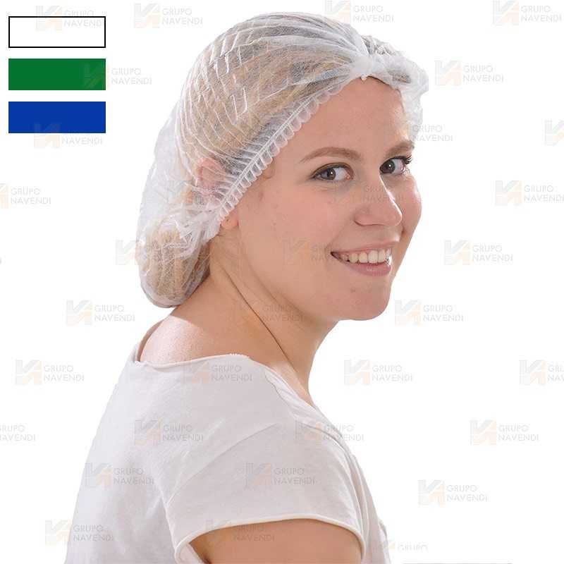 Gorro plegado acordeón desechable con goma (1000 Unds)