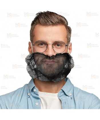 Cubre barbas plegable de polipropileno transpirable color negro