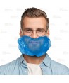 Cubre barbas plegable de polipropileno transpirable color azul