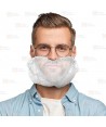 Cubre barbas detectable de PP transpirable tipo acordeón color blanco