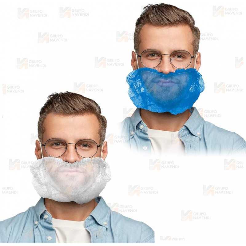 Cubre barbas detectable de PP transpirable tipo acordeón