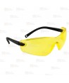 Gafas de seguridad con suaves patillas, puente nasal y cubre-sienes con ocular color ámbar