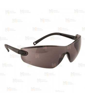 Gafas de seguridad con suaves patillas, puente nasal y cubre-sienes con ocular color ahumado