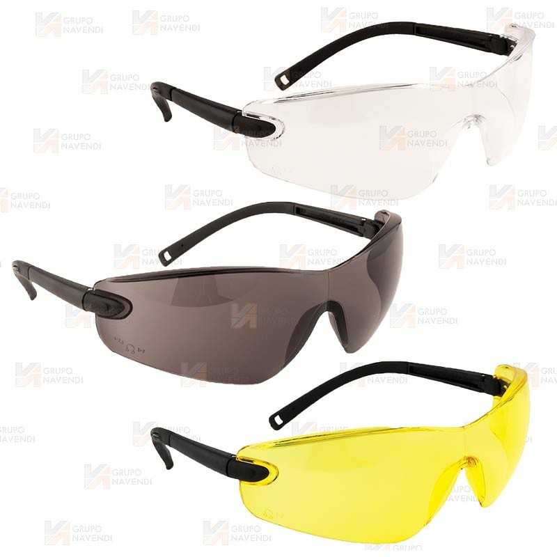 Gafas de seguridad con suaves patillas, puente nasal y cubre-sienes