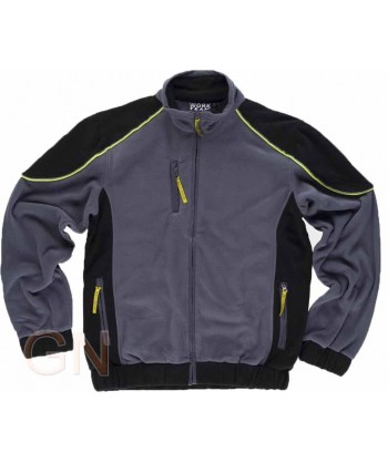 Chaqueta polar bicolor de corte moderno color gris/negro
