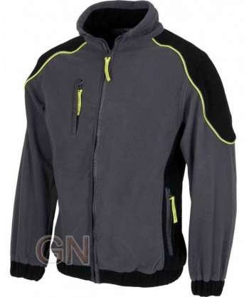 Chaqueta polar bicolor de corte moderno  color gris/negro