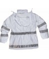 Parka acolchada e impermeable color blanco con cintas reflectantes
