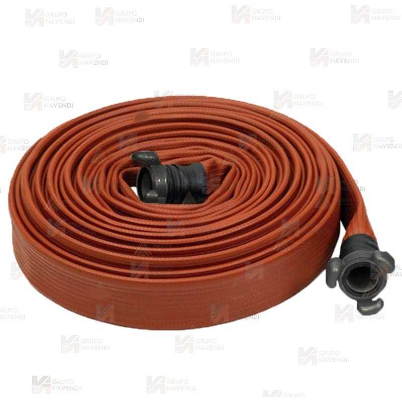 Manguera Armtex One con acoples BARCELONA en aluminio estampado FORTEX. Manguera certificada según UNE 23091-2A