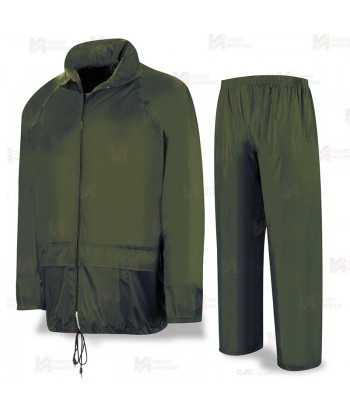 Conjunto chaqueta y pantalón tipo ingeniero especial lluvia de color verde