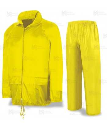 Conjunto chaqueta y pantalón tipo ingeniero especial lluvia de color amarillo flúor
