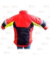 Chaqueta bicolor rojo flúor/negro para motosierra (Tipo A, Clase 2)
